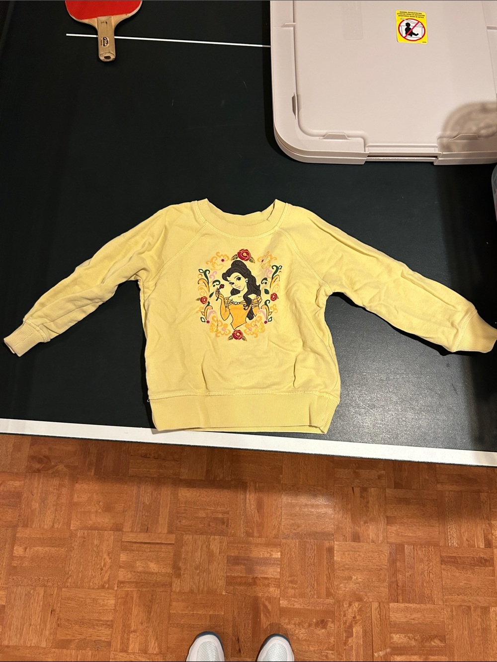 Hanna Andersson Yellow Girls Crewneck Sweatshirt with Princess Graphic